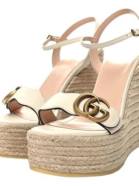 Gucci GG Marmont Espadrilles Platform Wedges size 42